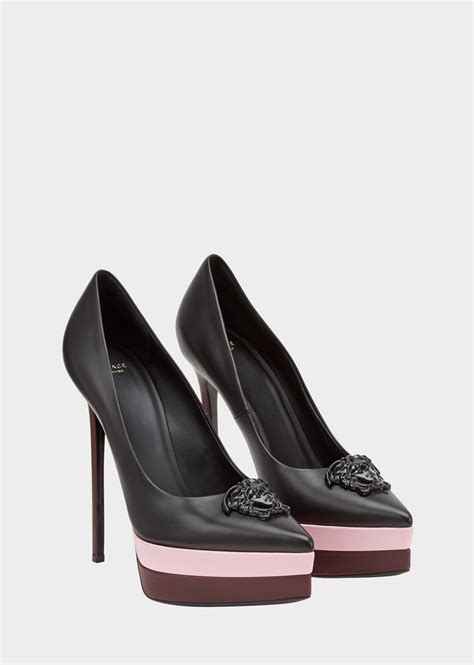 versace palazzo stack pumps|Versace Heels for Women .